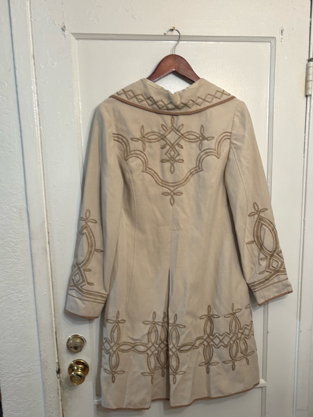 Biya by Johnny Was embroidered belted coat silk linen - Picture 2 of 5